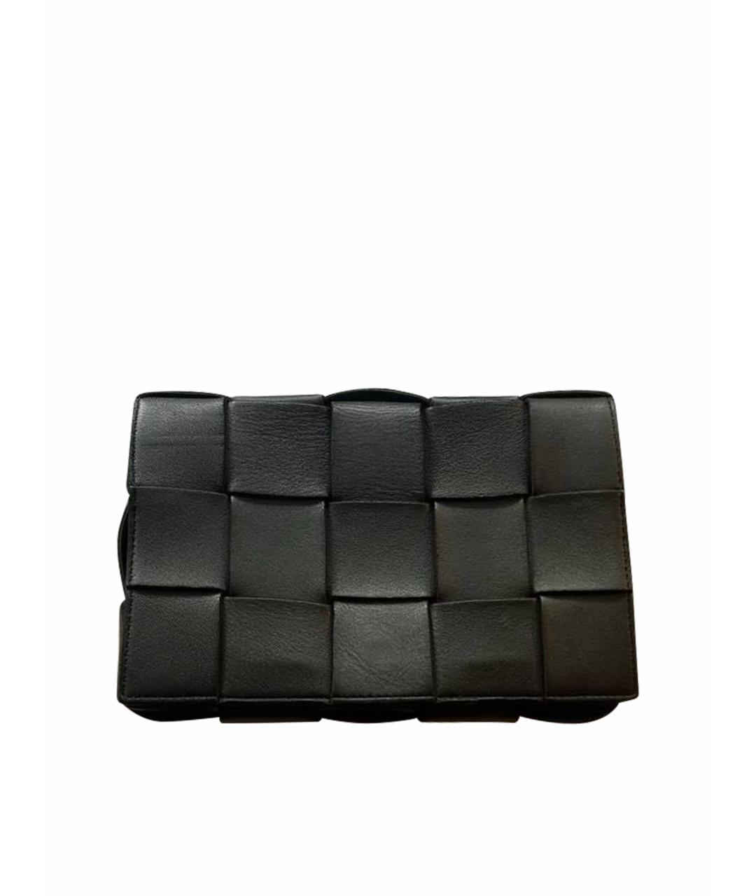 BOTTEGA VENETA Черная кожаная сумка на плечо, фото 1