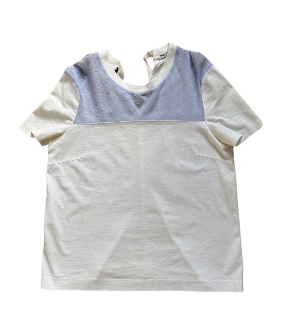 MIU MIU Белая хлопковая футболка, фото 1