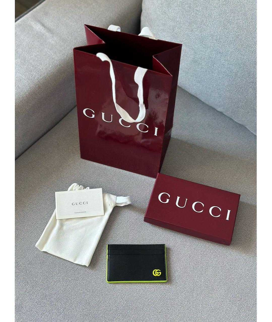 GUCCI Черный кожаный кардхолдер, фото 2