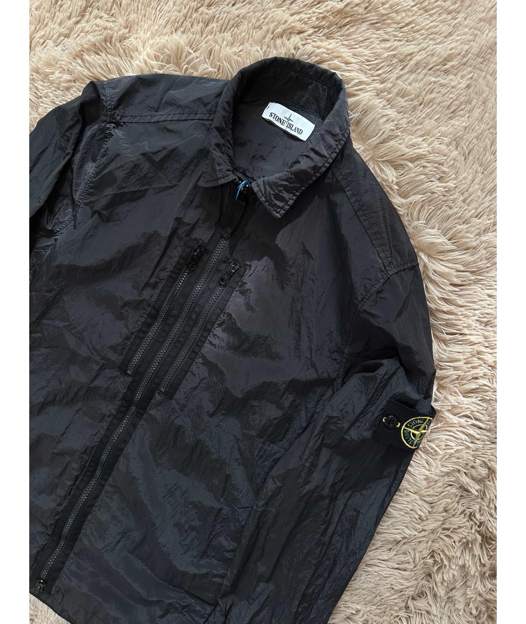STONE ISLAND Черная нейлоновая куртка, фото 2