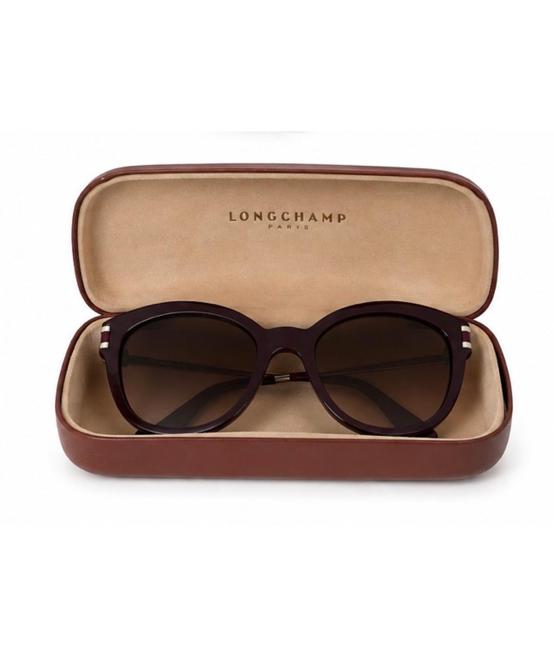 LONGCHAMP Бордовые пластиковые солнцезащитные очки, фото 4