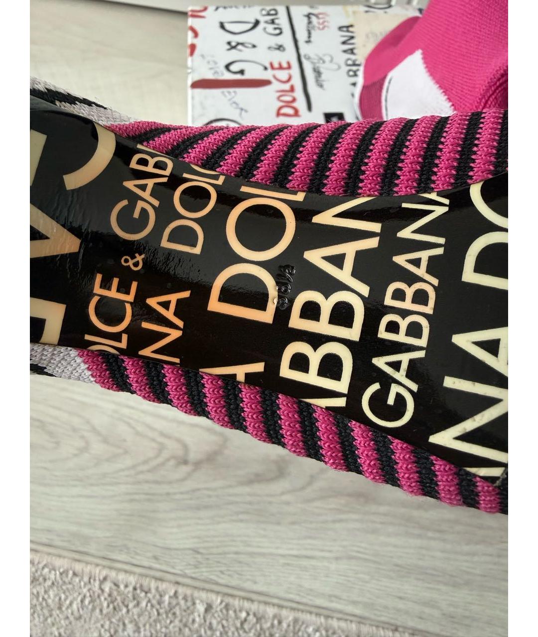 DOLCE&GABBANA Розовые текстильные ботильоны, фото 8
