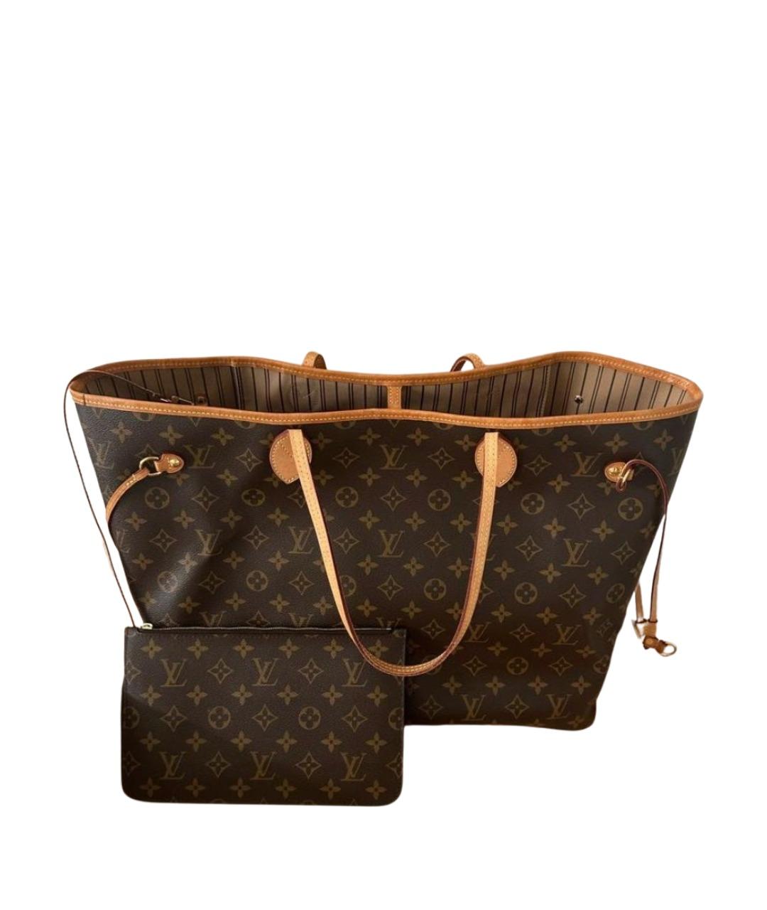 LOUIS VUITTON Коричневая сумка тоут из канвы, фото 1