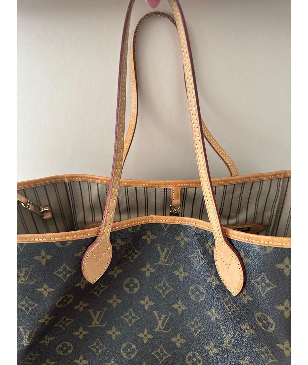 LOUIS VUITTON Коричневая сумка тоут из канвы, фото 6