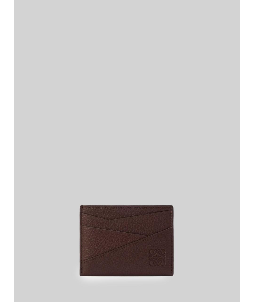 LOEWE Коричневый кожаный кардхолдер, фото 5