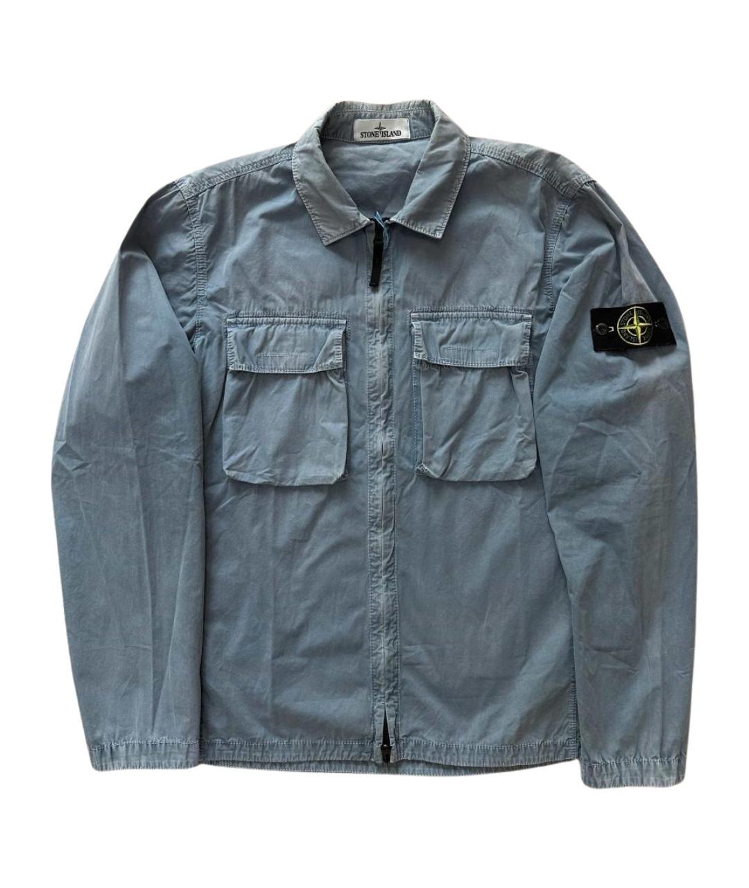 STONE ISLAND Голубая хлопковая куртка, фото 1