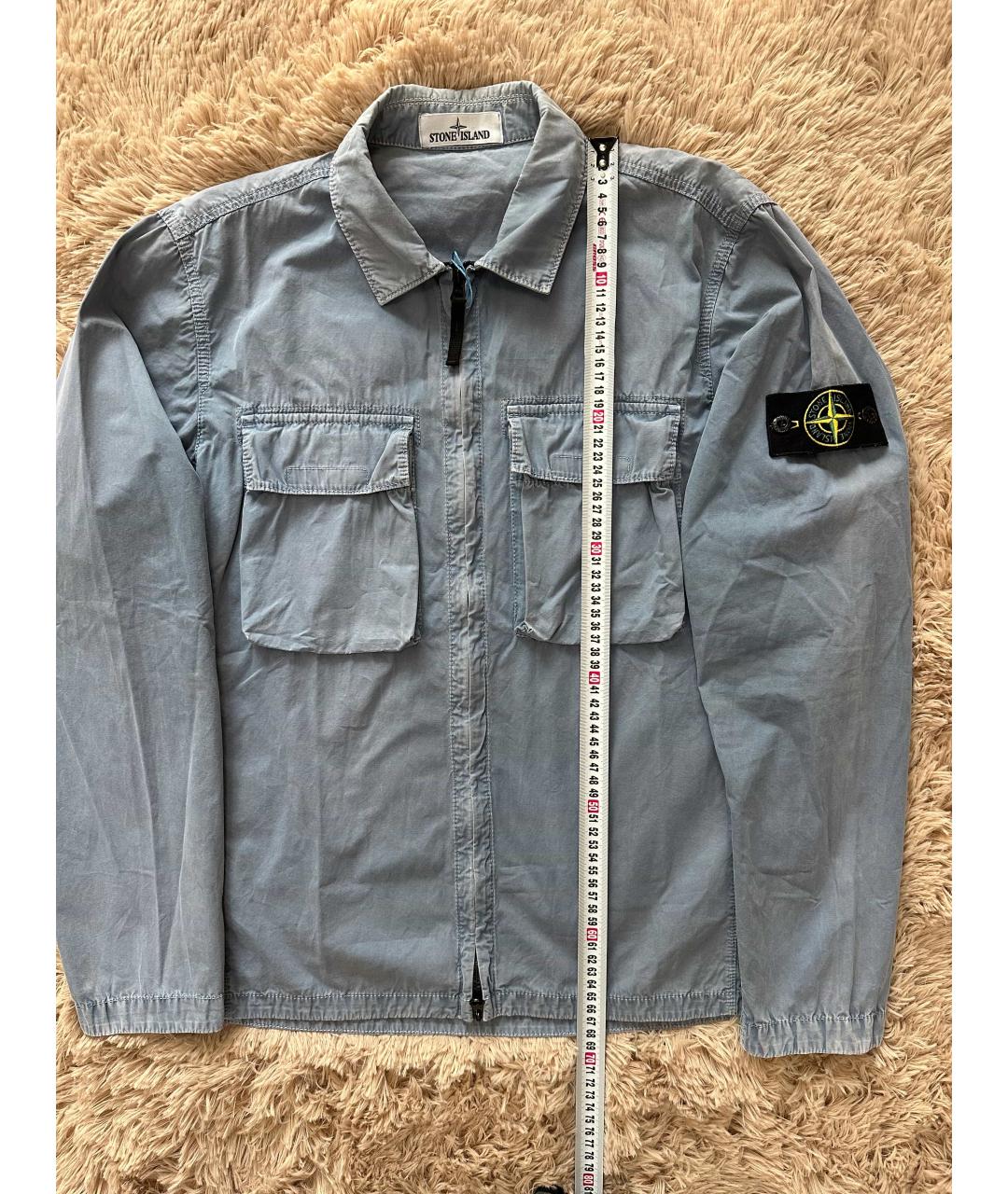 STONE ISLAND Голубая хлопковая куртка, фото 3