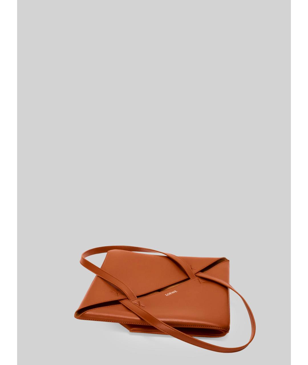 LOEWE Коричневая кожаная сумка тоут, фото 4