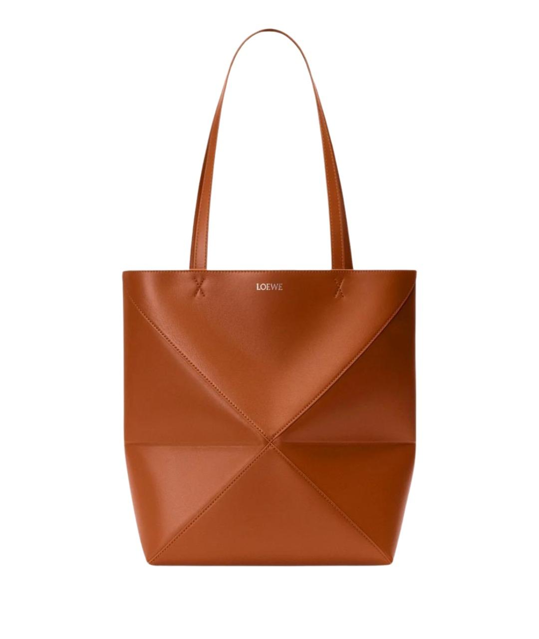 LOEWE Коричневая кожаная сумка тоут, фото 1
