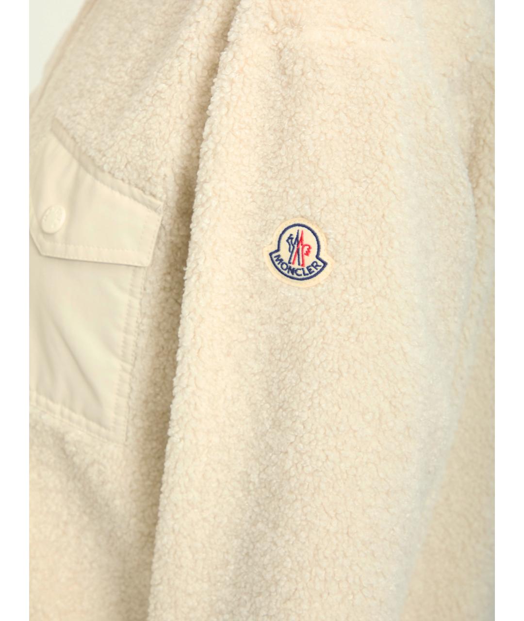 MONCLER Белая полиэстеровая куртка, фото 4