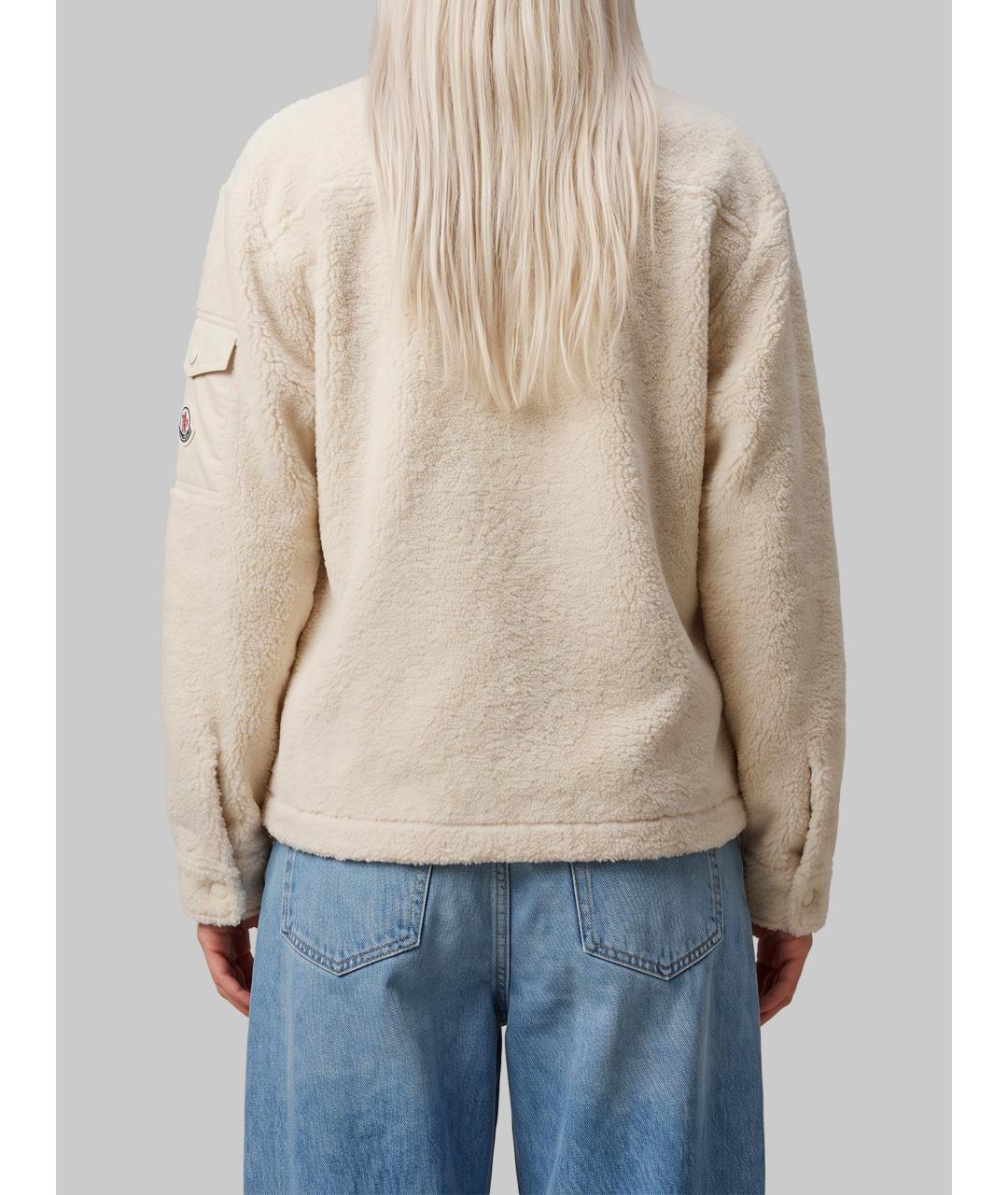 MONCLER Белая полиэстеровая куртка, фото 3