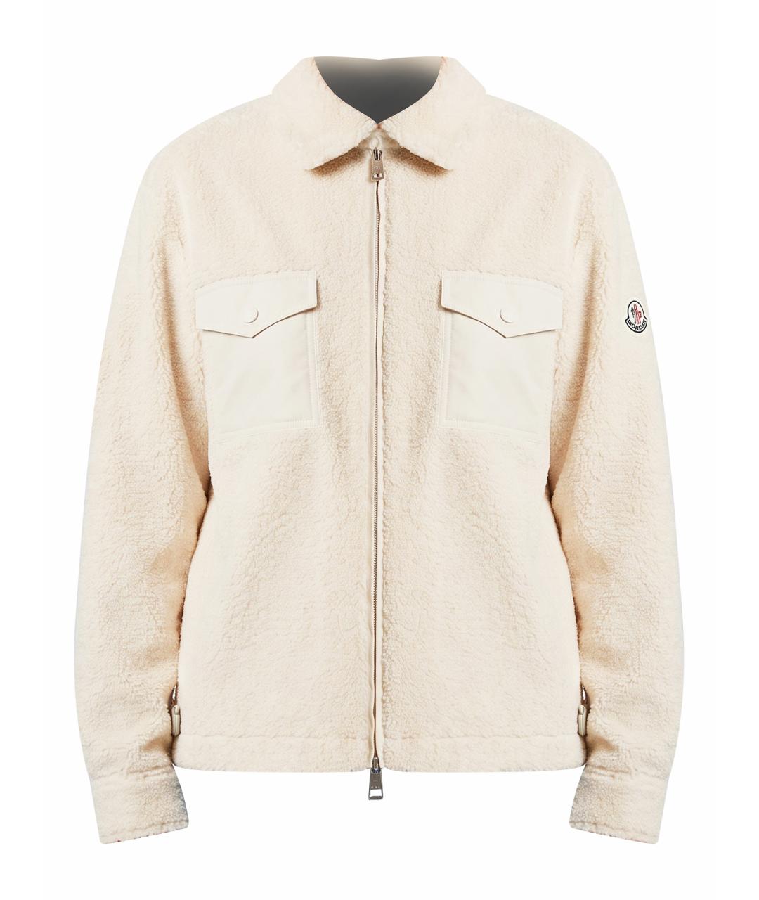 MONCLER Белая полиэстеровая куртка, фото 1