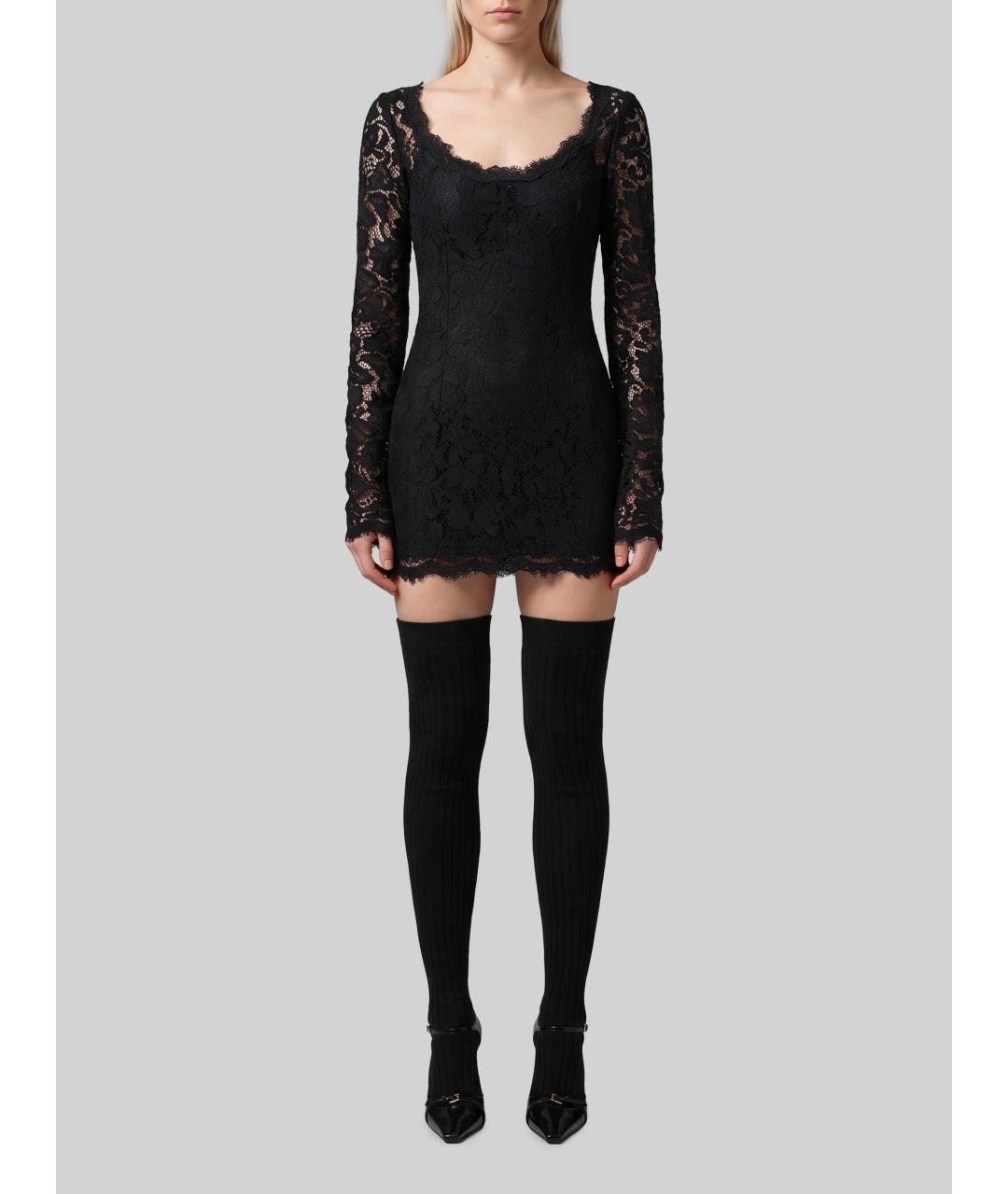 DOLCE&GABBANA Черное хлопковое вечернее платье, фото 2