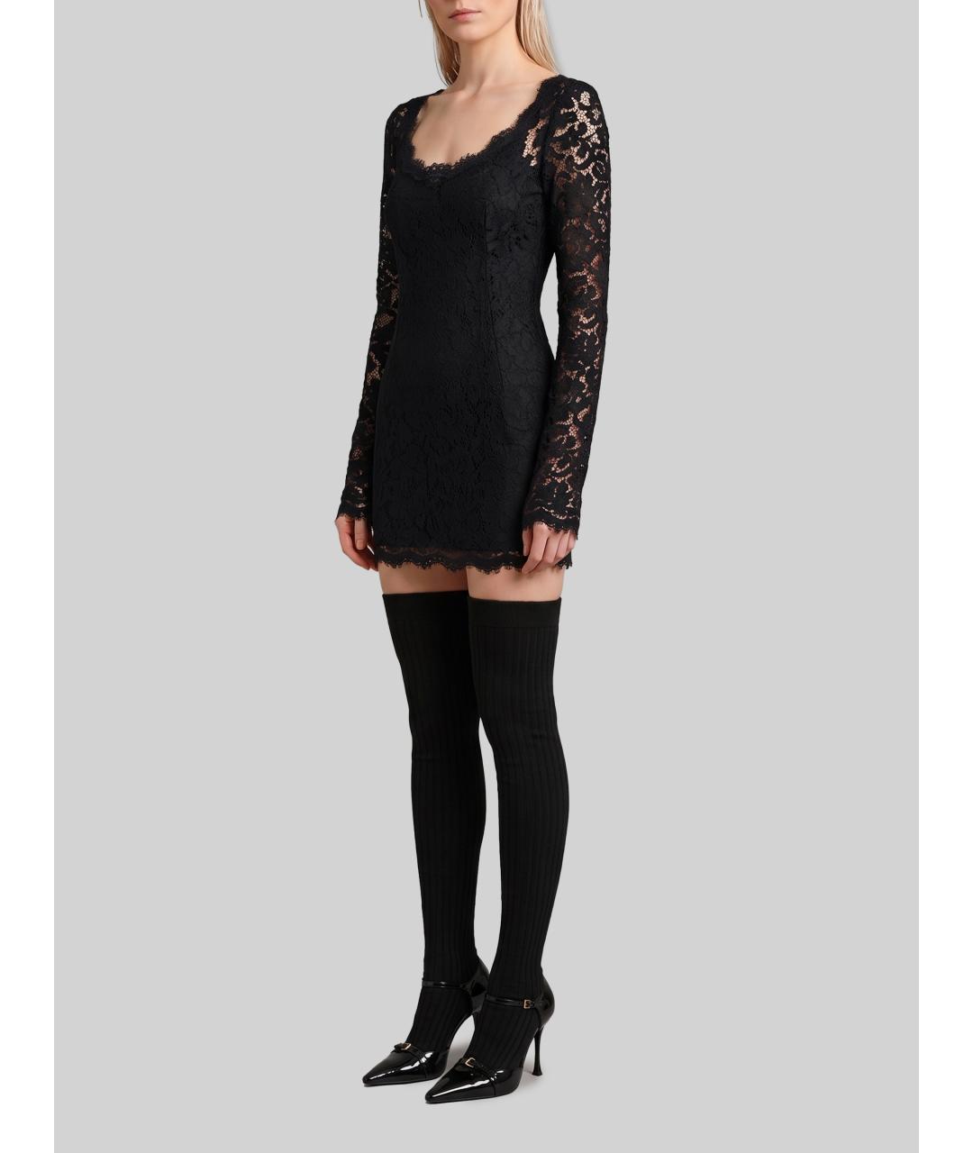 DOLCE&GABBANA Черное хлопковое вечернее платье, фото 3