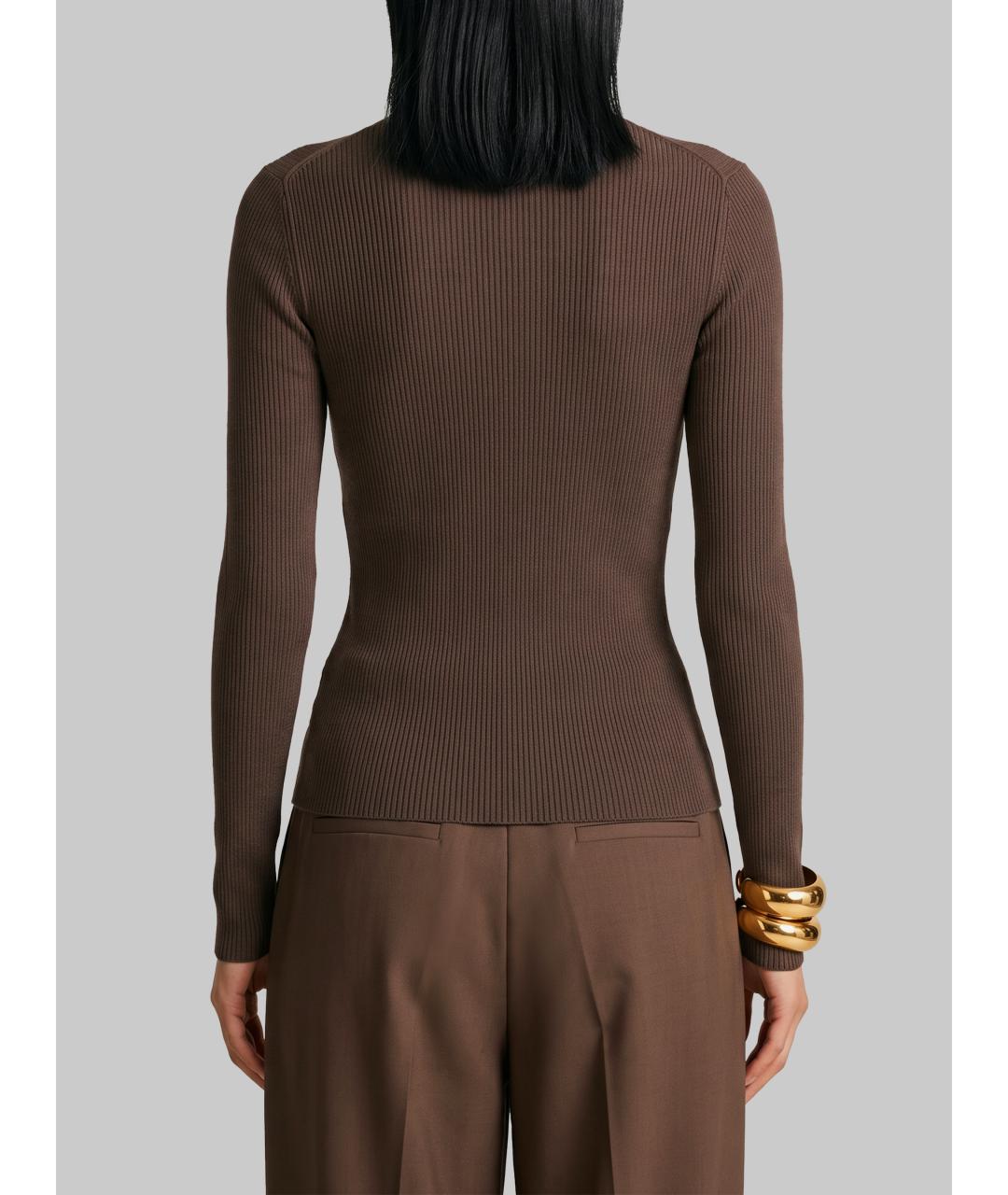 MAX MARA Коричневая шерстяная водолазка, фото 3
