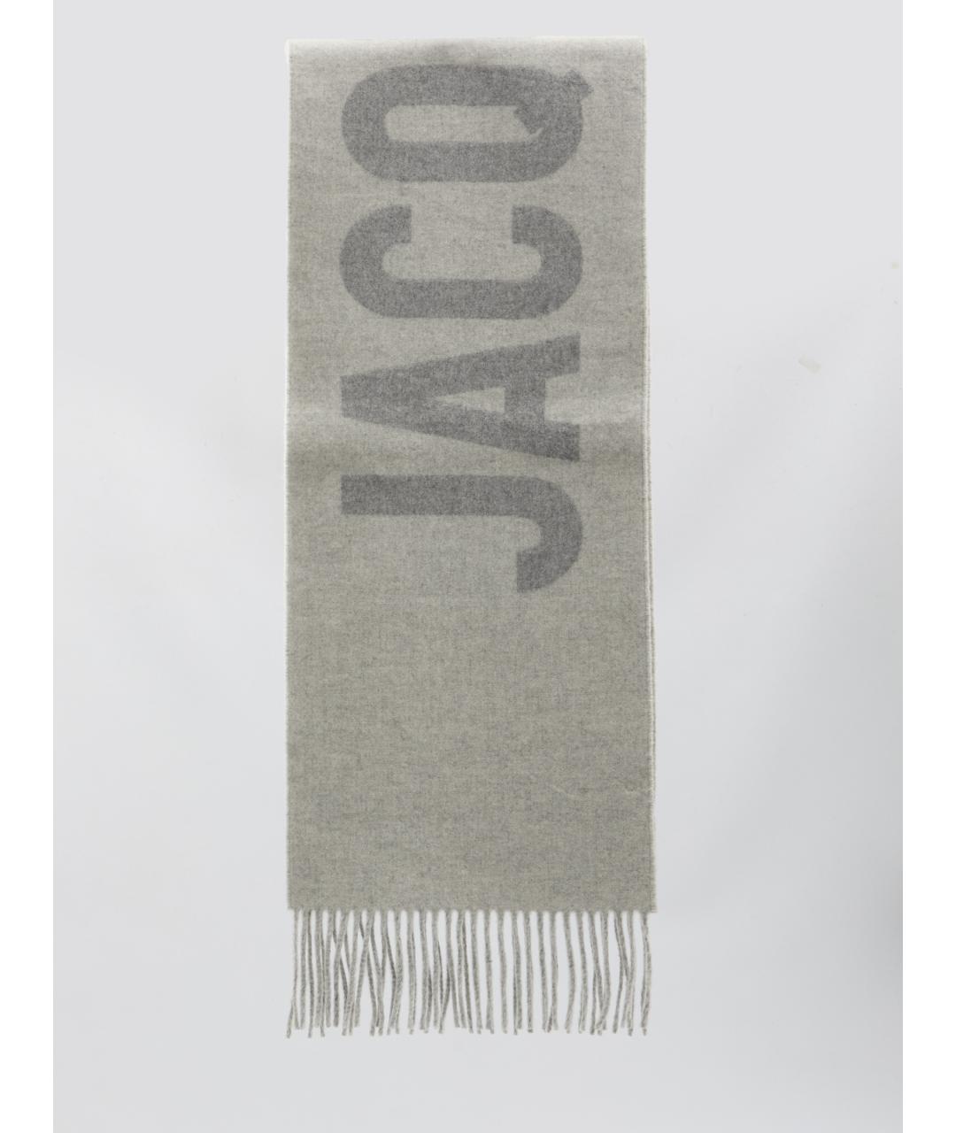 JACQUEMUS Серый шерстяной шарф, фото 2