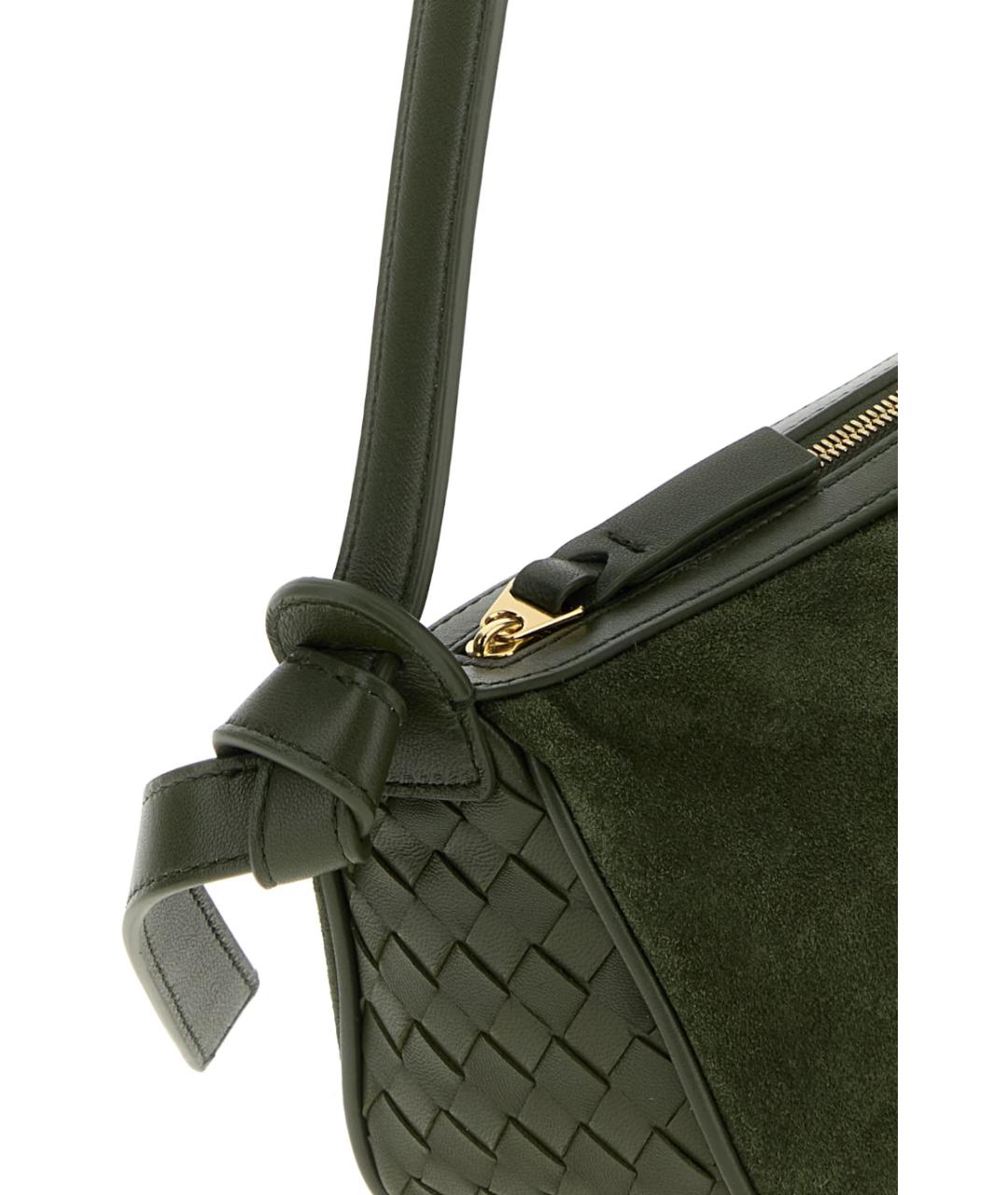 BOTTEGA VENETA Зеленая замшевая сумка через плечо, фото 3