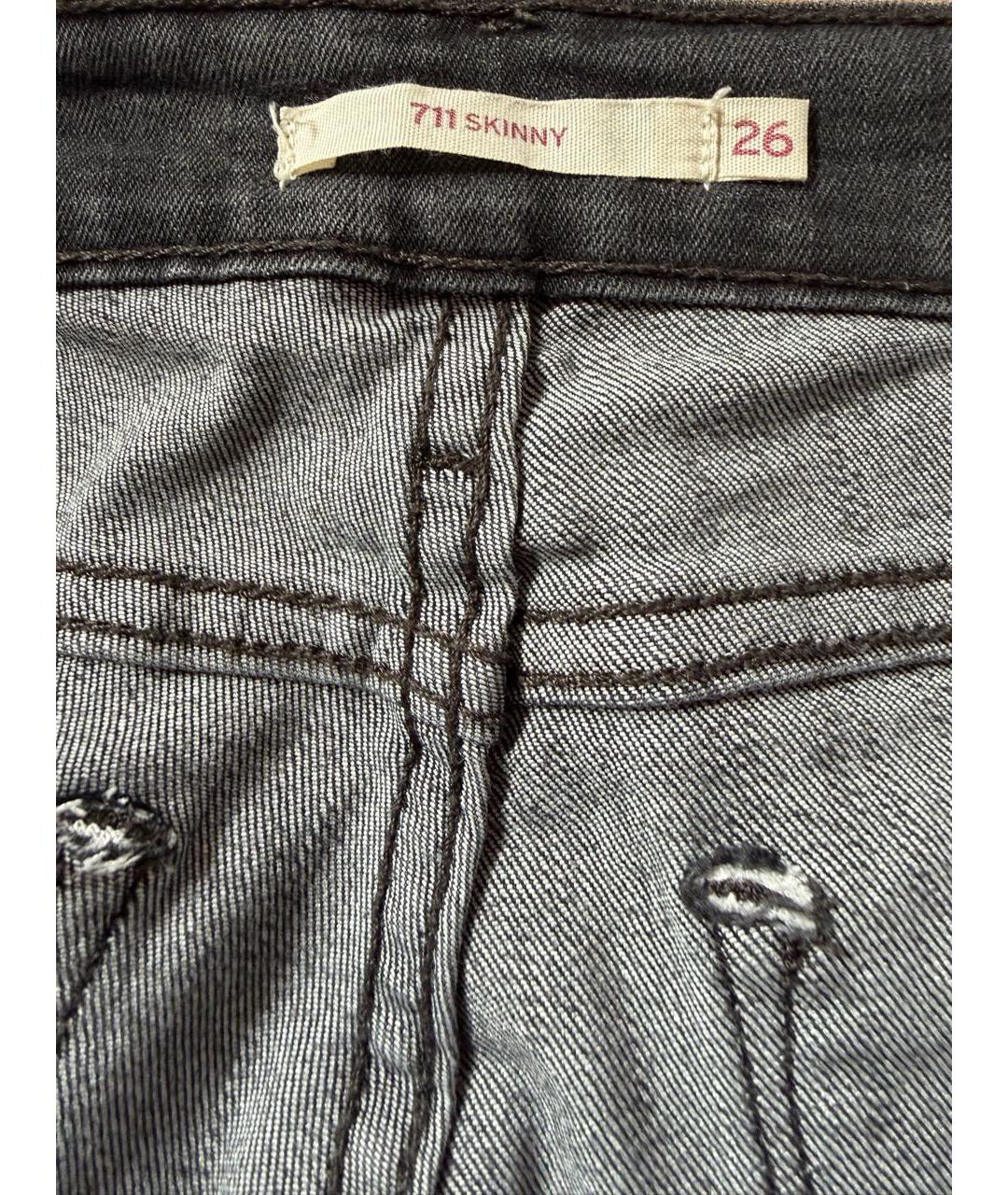 LEVI'S Антрацитовые хлопко-эластановые джинсы слим, фото 3