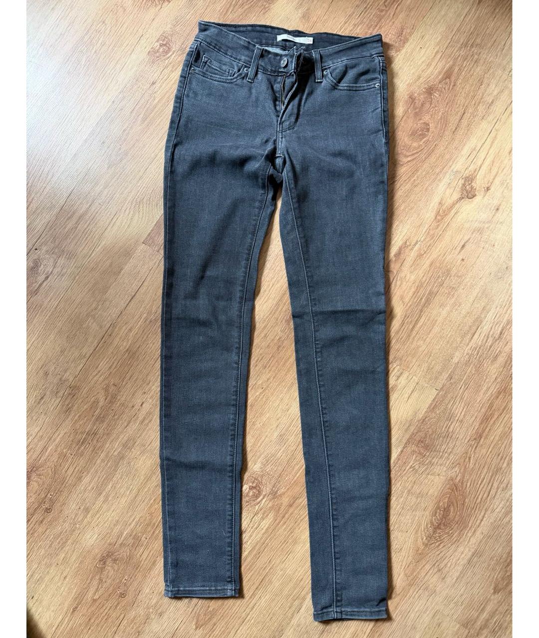 LEVI'S Антрацитовые хлопко-эластановые джинсы слим, фото 9