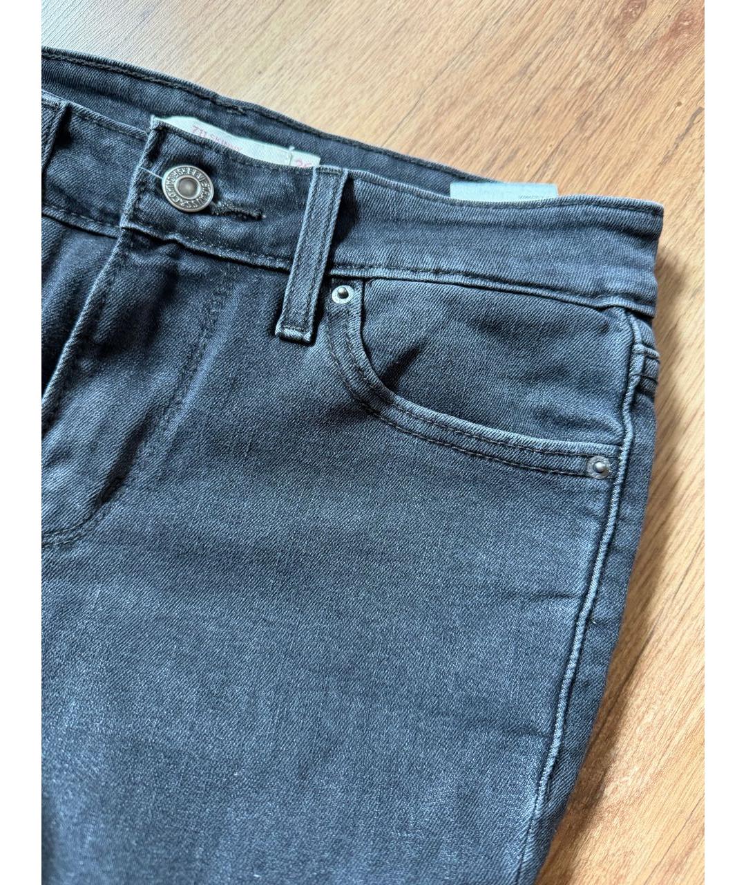 LEVI'S Антрацитовые хлопко-эластановые джинсы слим, фото 4