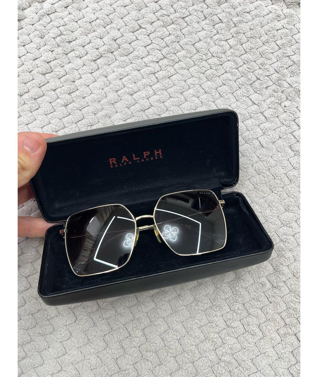 RALPH LAUREN Коричневые металлические солнцезащитные очки, фото 4