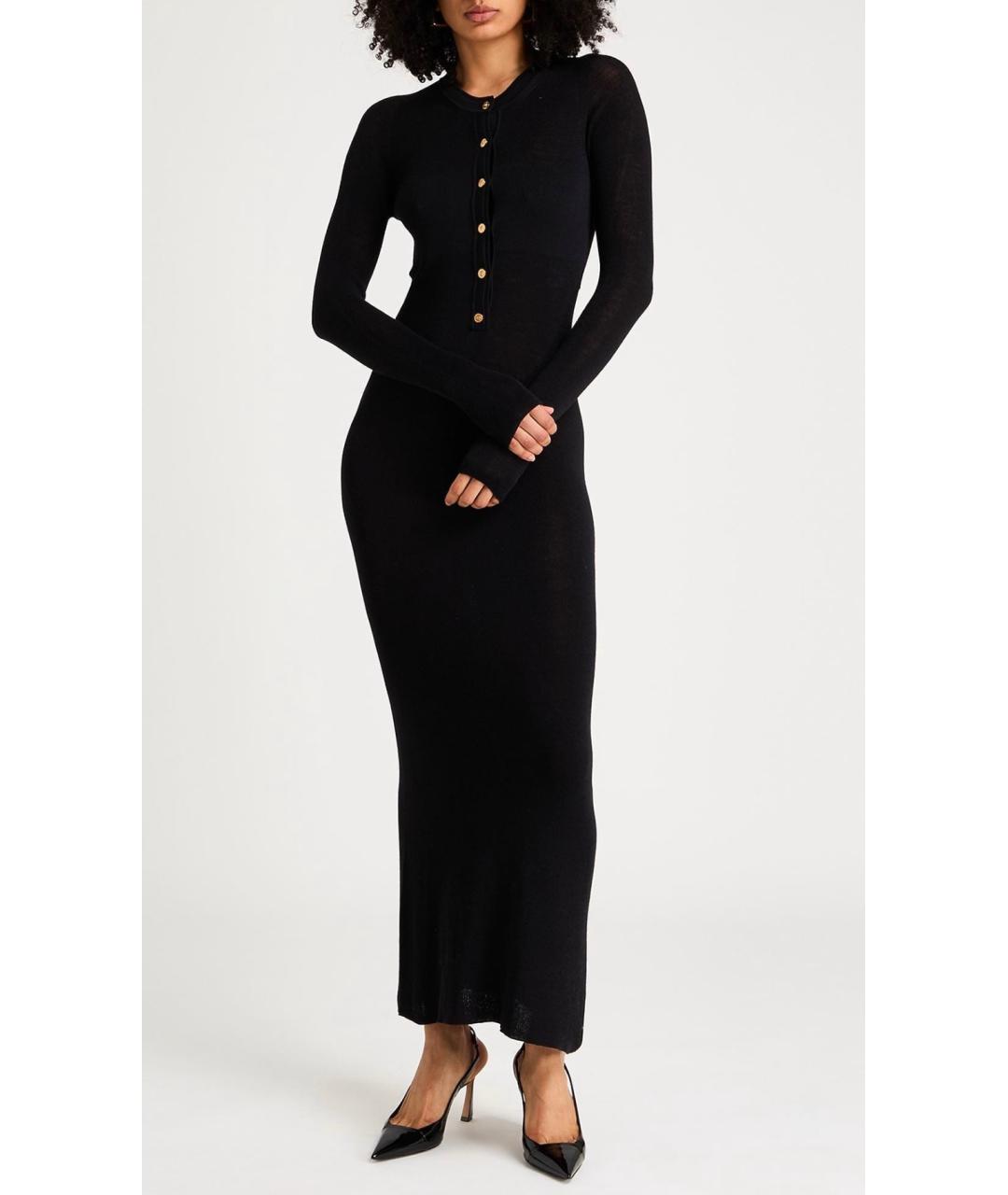 VERSACE Черное шерстяное коктейльное платье, фото 2