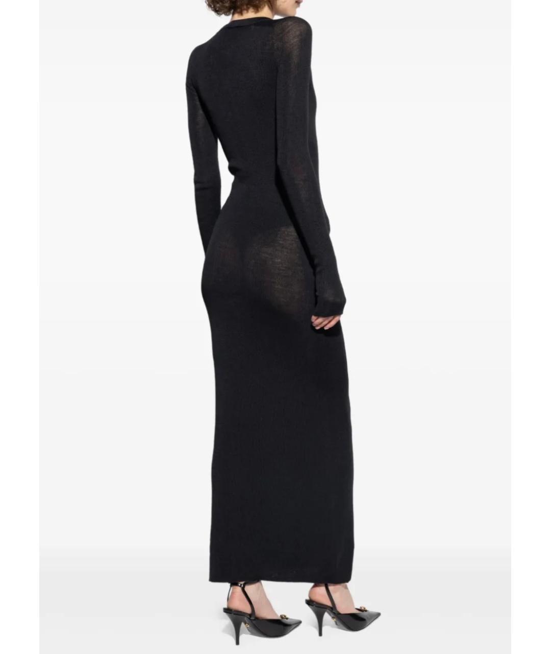 VERSACE Черное шерстяное коктейльное платье, фото 8