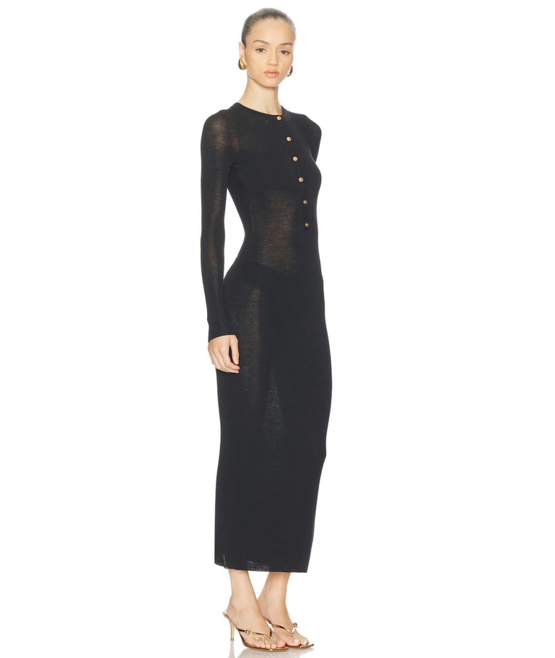 VERSACE Черное шерстяное коктейльное платье, фото 5