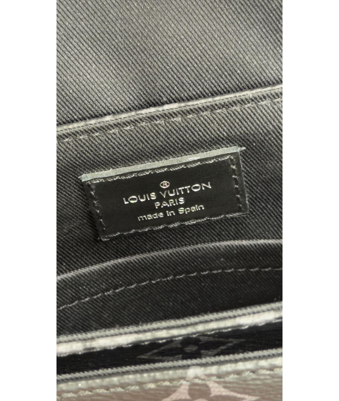 LOUIS VUITTON Черная сумка на плечо из канвы, фото 4