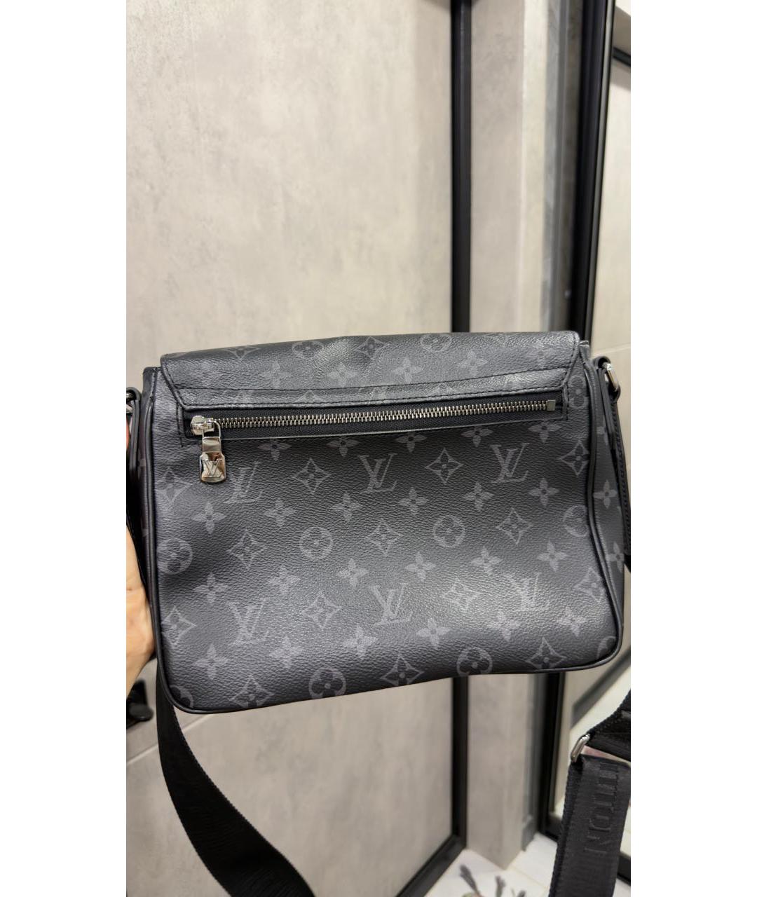 LOUIS VUITTON Черная сумка на плечо из канвы, фото 3