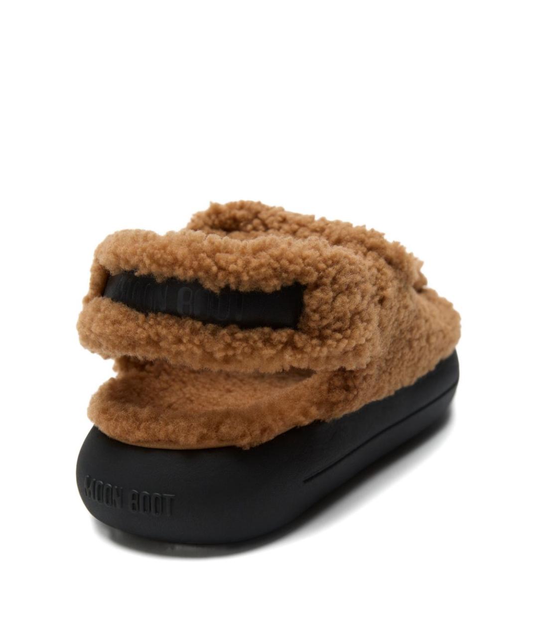 MOON BOOT Коричневые текстильные босоножки, фото 4