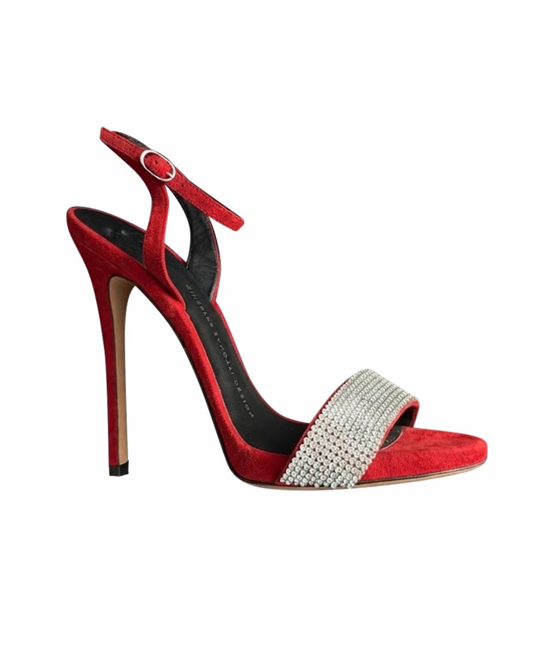 GIUSEPPE ZANOTTI DESIGN Красные замшевые босоножки, фото 1