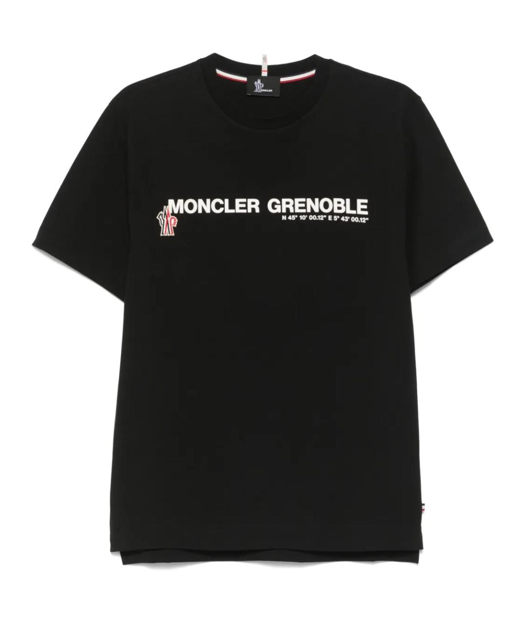 MONCLER Черная хлопковая футболка, фото 1