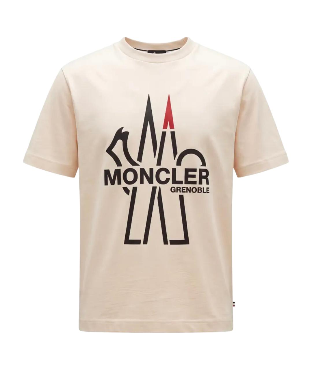 MONCLER Белая хлопковая футболка, фото 1