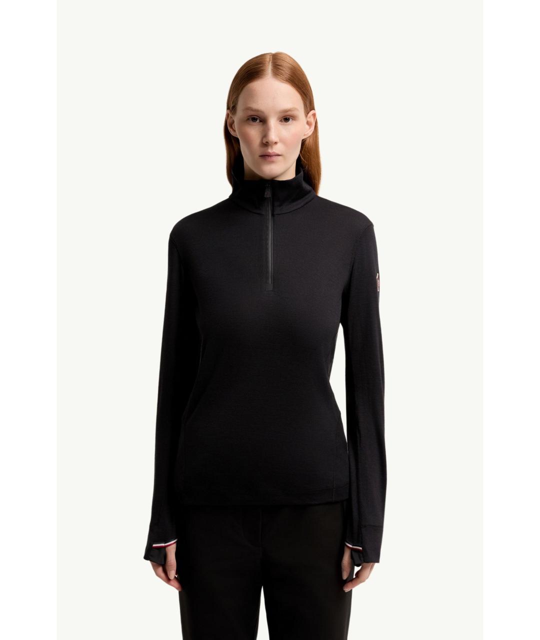 MONCLER Черный шерстяной джемпер / свитер, фото 3