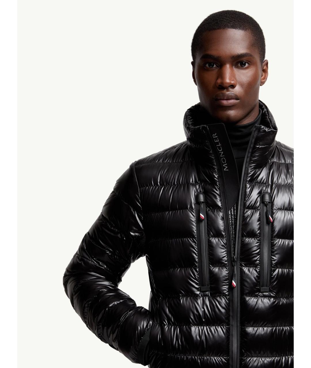 MONCLER Черный полиамидовый пуховик, фото 6