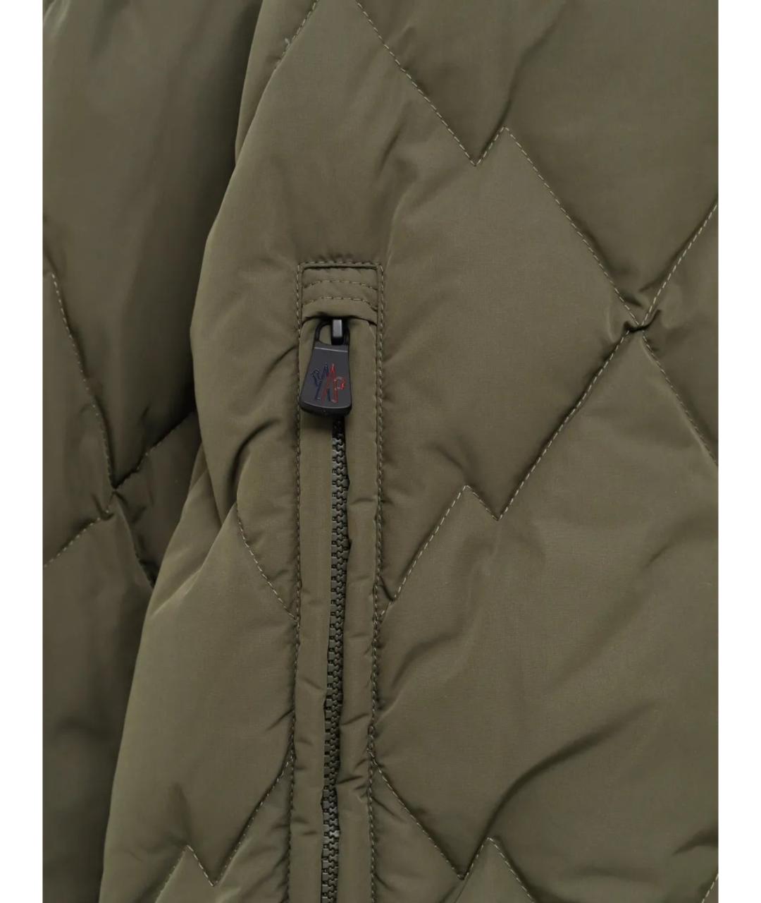 MONCLER Зеленая полиэстеровая куртка, фото 3