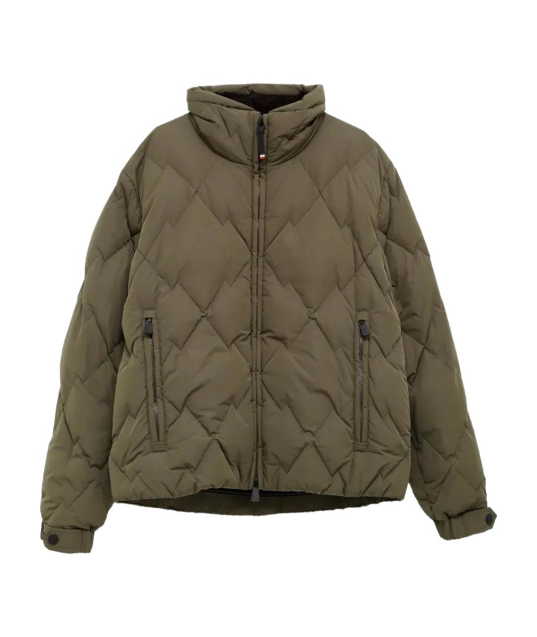 MONCLER Зеленая полиэстеровая куртка, фото 1
