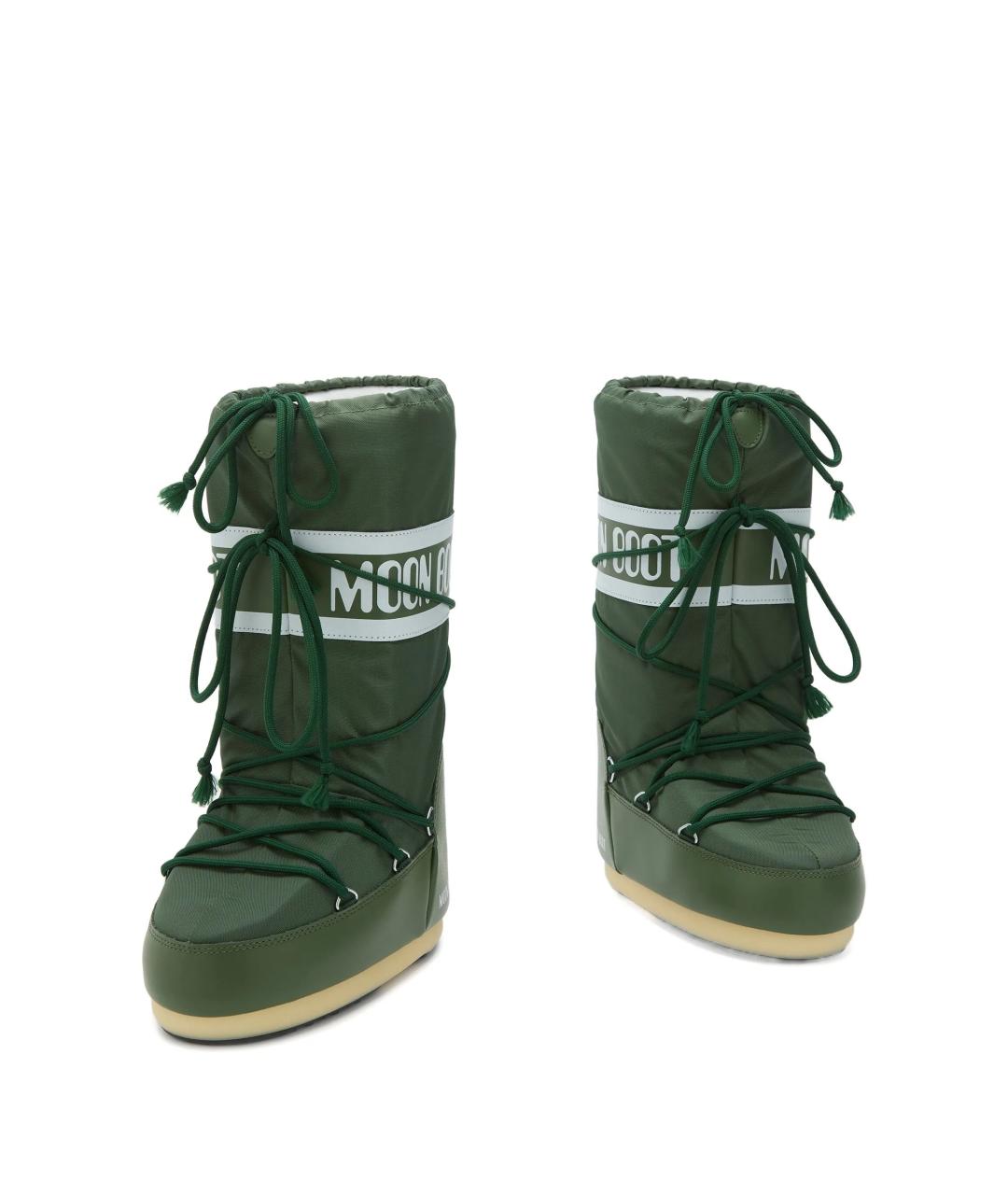 MOON BOOT Зеленые синтетические сапоги, фото 2