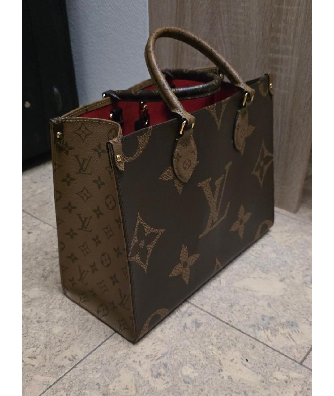 LOUIS VUITTON Коричневая сумка тоут из канвы, фото 2