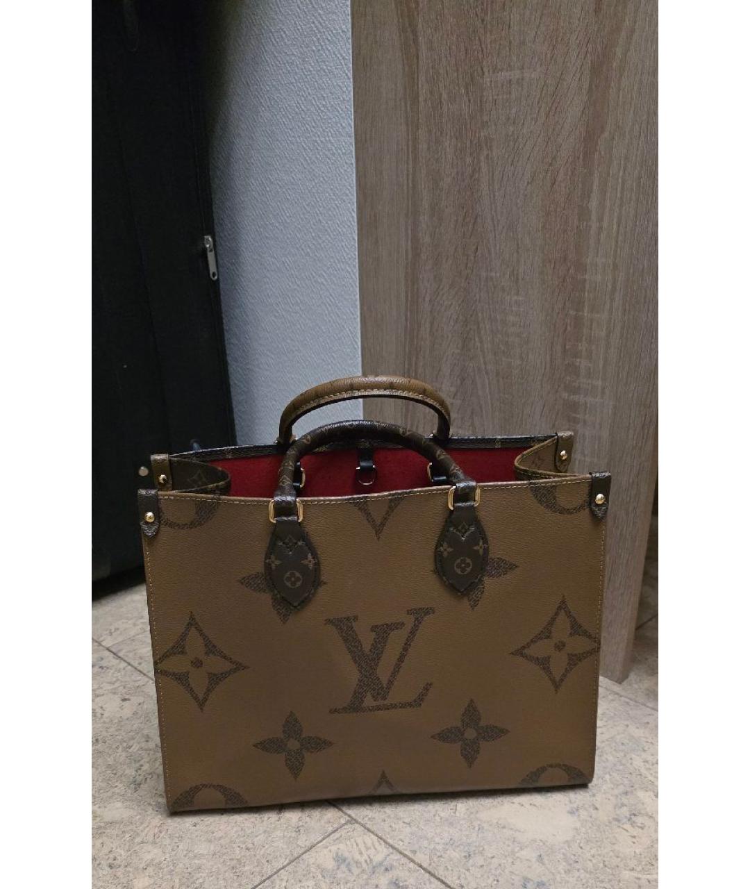 LOUIS VUITTON Коричневая сумка тоут из канвы, фото 3