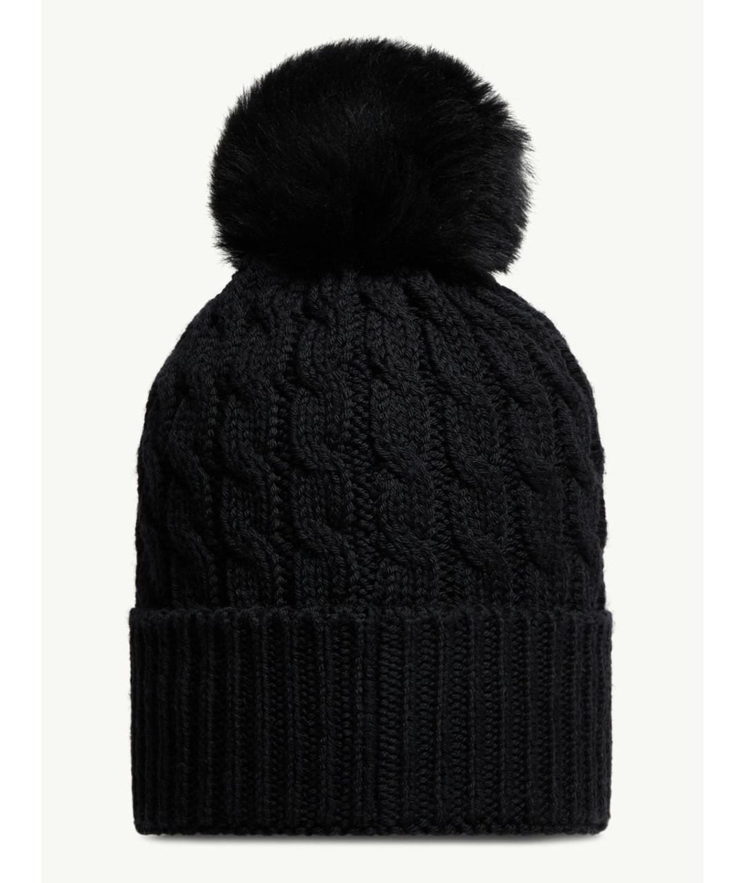 MONCLER Черная шерстяная шапка, фото 4