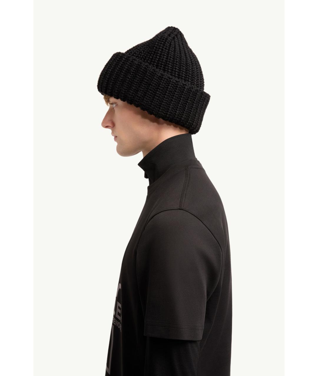 MONCLER Черная хлопковая футболка, фото 3