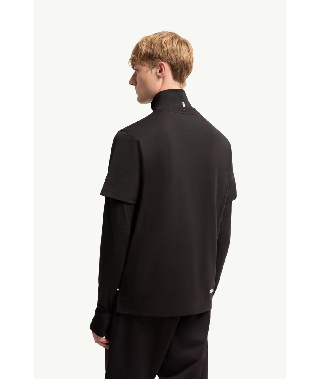 MONCLER Черная хлопковая футболка, фото 5