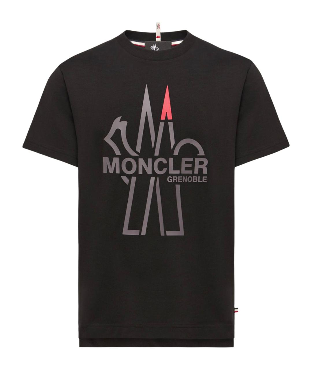 MONCLER Черная хлопковая футболка, фото 1
