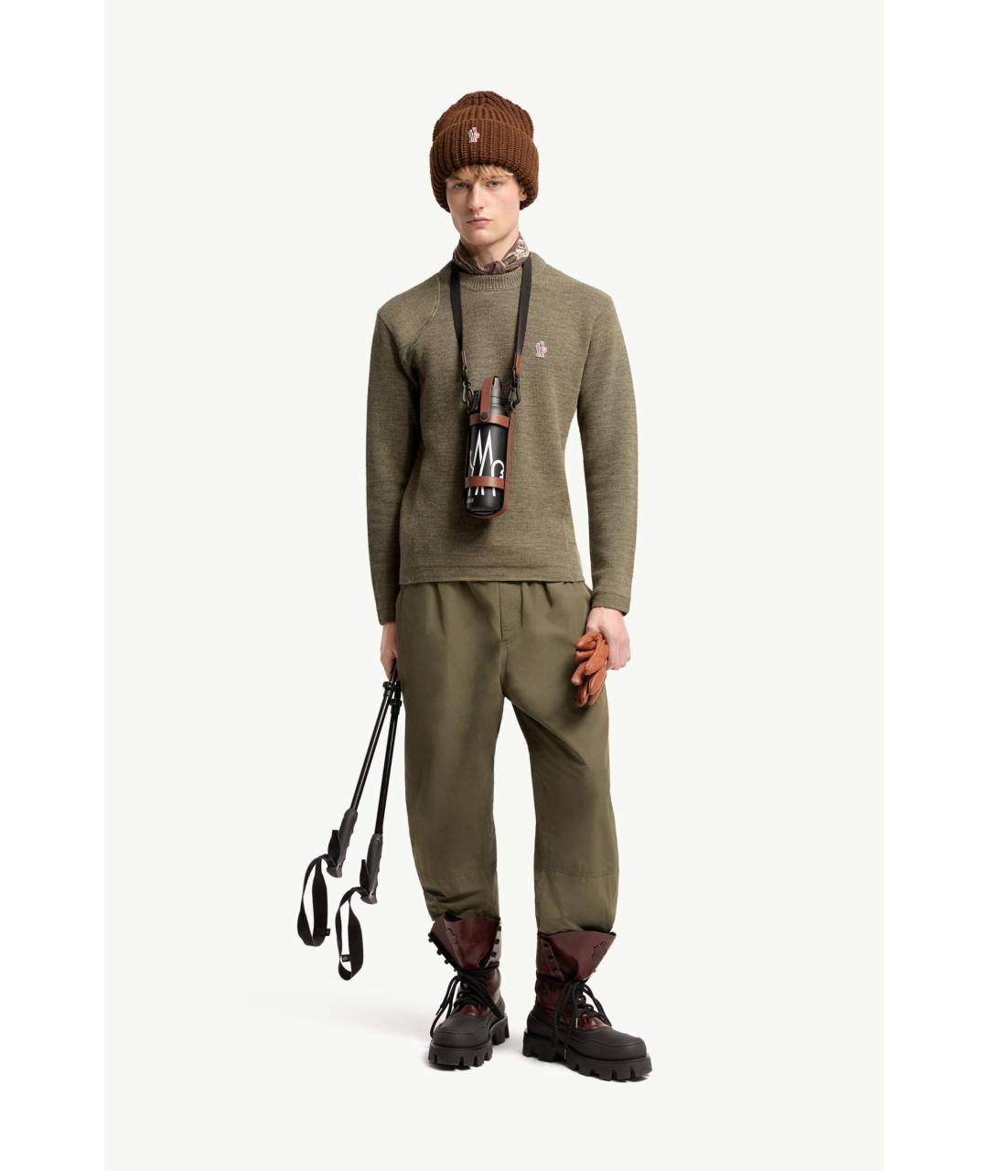 MONCLER Зеленый шерстяной джемпер / свитер, фото 2