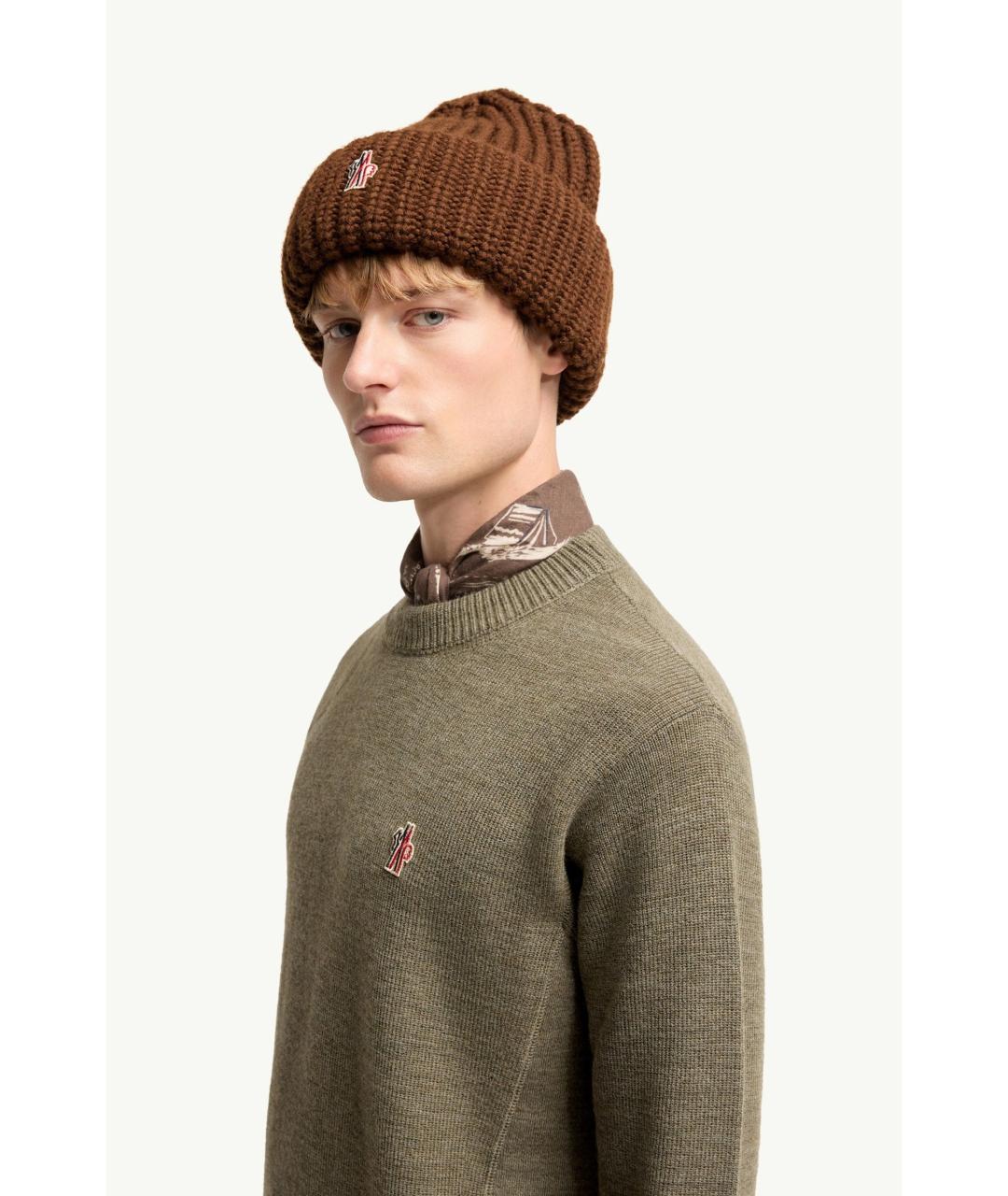 MONCLER Зеленый шерстяной джемпер / свитер, фото 3