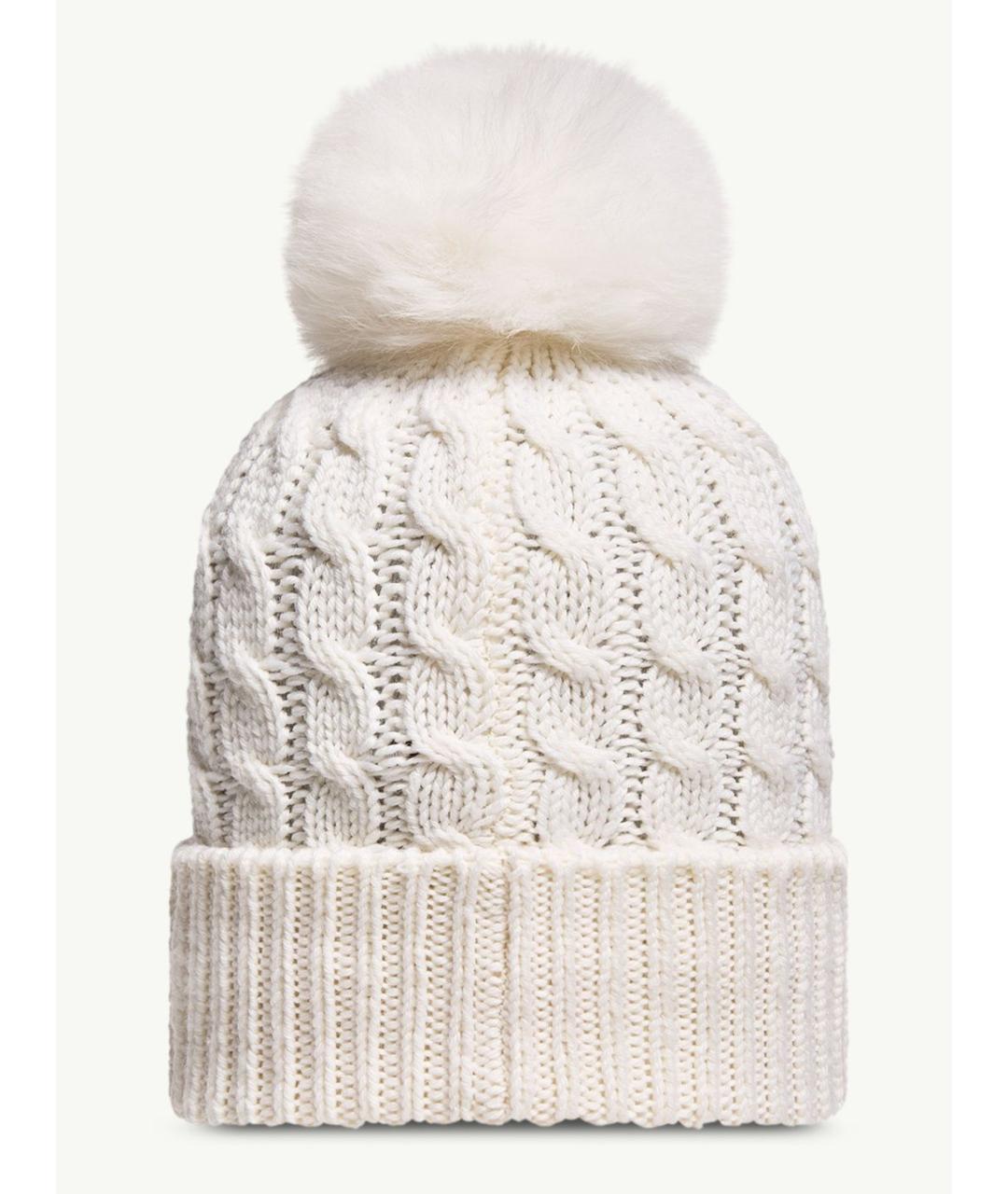 MONCLER Белая шерстяная шапка, фото 4