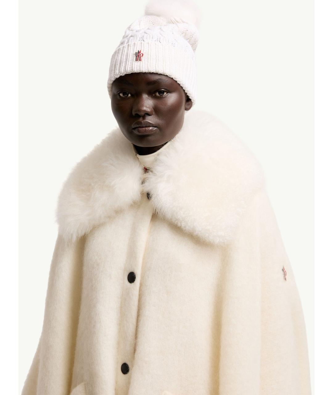 MONCLER Белая шерстяная шапка, фото 2
