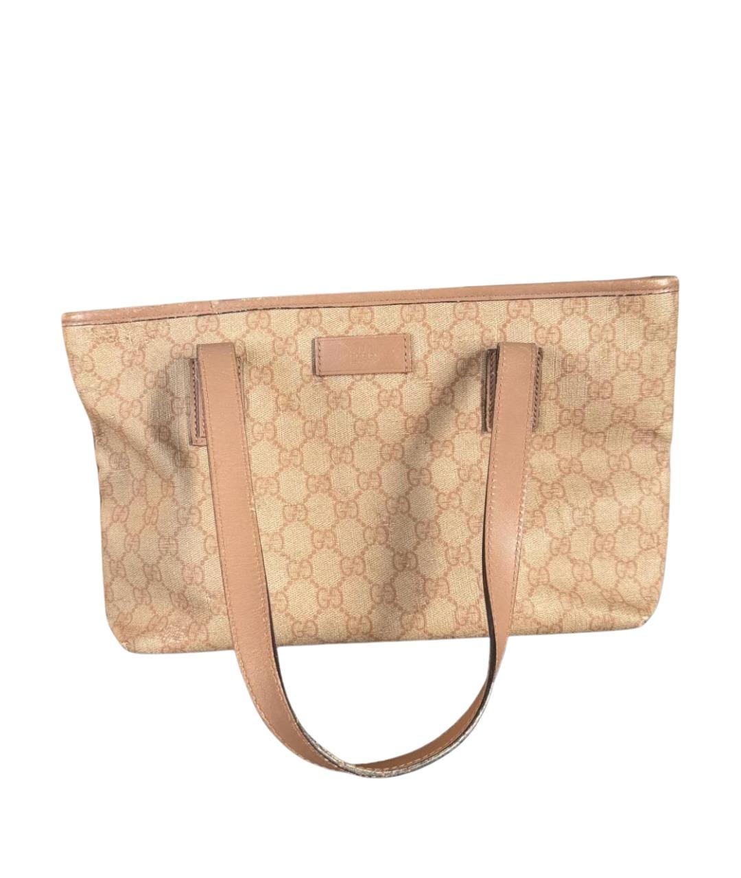 GUCCI Бежевая сумка тоут из канвы, фото 1
